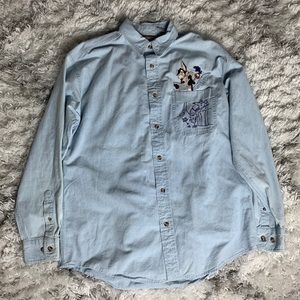 Looney Tunes Classic Wear Blue Button Up Sz M